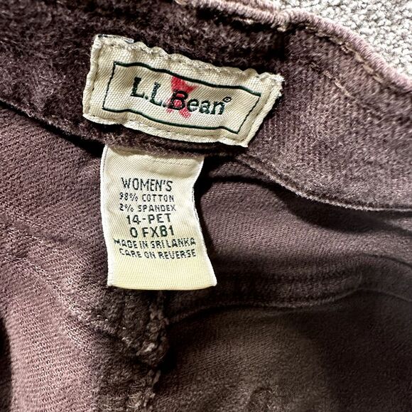 LL Bean Crop Jeans 14P Brown Mid‎ Rise Straight Stretch Denim Casual 5 Pocket - Picture 11 of 13